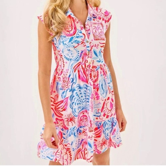 Lilly Pulitzer Arley Dress Resort White Sun Sea Sand - Picture 2 of 6